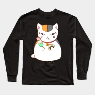 Nyanko Sensei eating (Natsume Yuujinchou) Long Sleeve T-Shirt